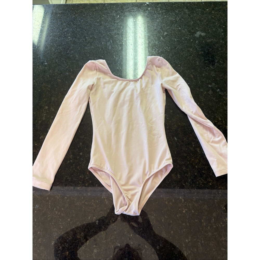 Bloch Girls Dance Leotard Long Sleeve Pink Sz 4-6 Ballet Jazz Gymnastics